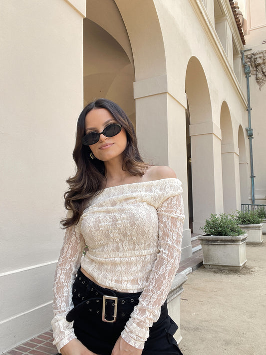 Chic Lace Off The Shoulder Top
